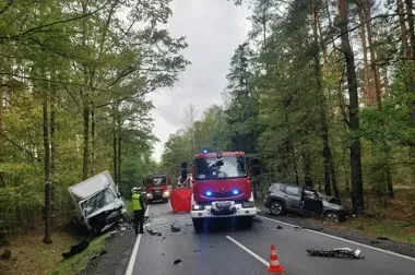 Śmiertelne zderzenie na DK 48. Jeep zjechał na przeciwległy pas
